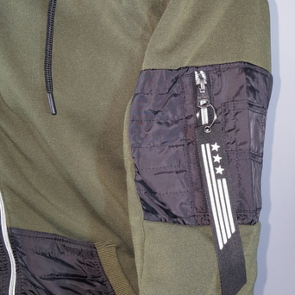 Southpole Full Zip Nylon Trim Hoodie Sweatshirt - Picture 3 of 3